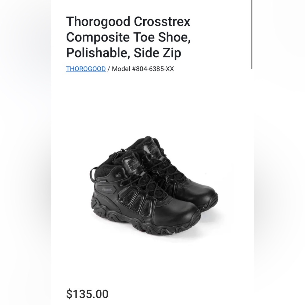 Thorogood black Side-Zip Comp Toe Men's Shoes. Men's 10 new in the box. Leather